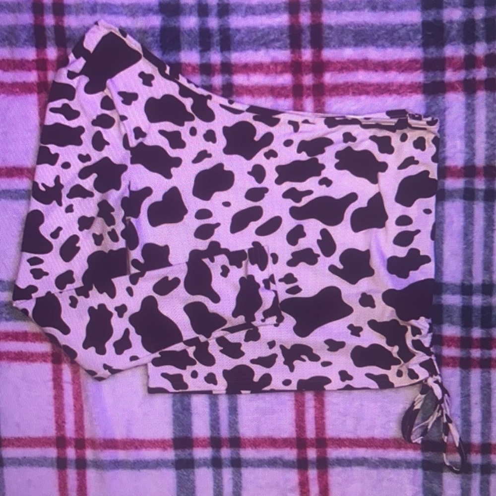 Cow print cropped top